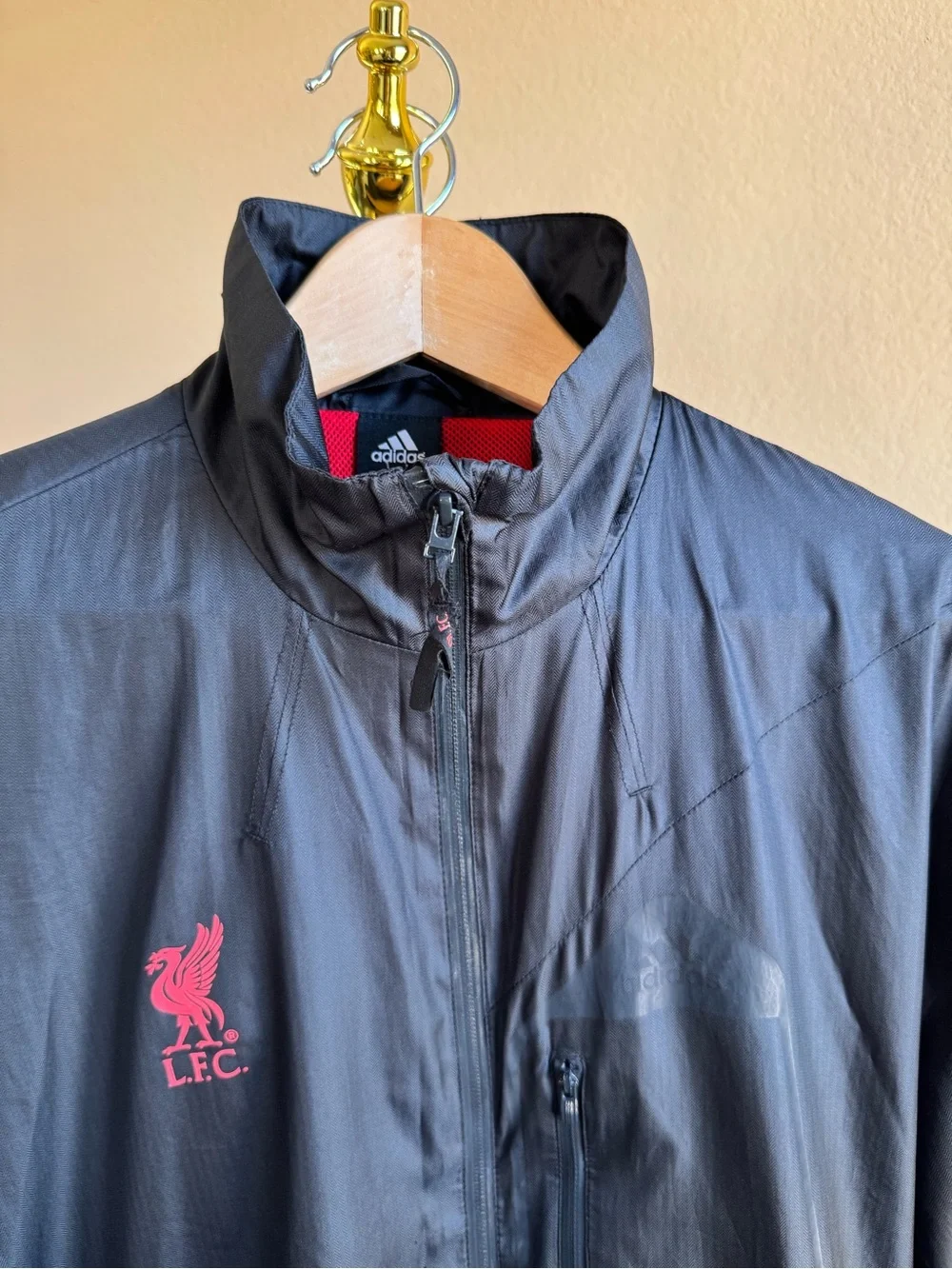 VTG Adidas Liverpool 2009/2010 Windbreaker Jacket Soccer - Men's Medium Black